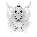girl weaking hannya mask tattoo design idea