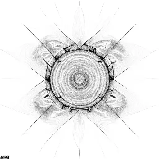 A detailed illustration of a neutron star pulsar tattoo design idea