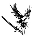 eagle and sword tattoo design idea