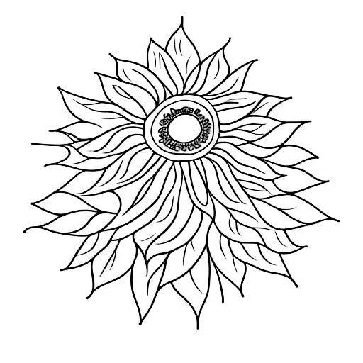 An autumn tree with sunflowers as leaves tattoo design idea