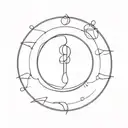 zen circle in an aesthetic or goofy way tattoo design idea