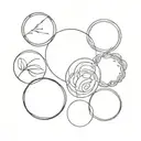 zen circle in an aesthetic or goofy way tattoo design idea