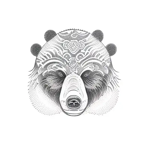 Bear cartoon tattoo design idea