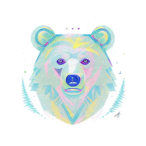 Bear cartoon tattoo design idea