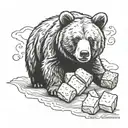 bear with chicken nugget texture  tattoo design idea