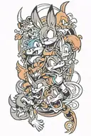Looney Tunes Sleeve tattoo tattoo design idea