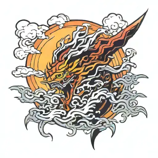 rengoku sun rising tattoo design idea