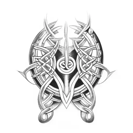 surreal, celtic, maori,  thorns tattoo design idea