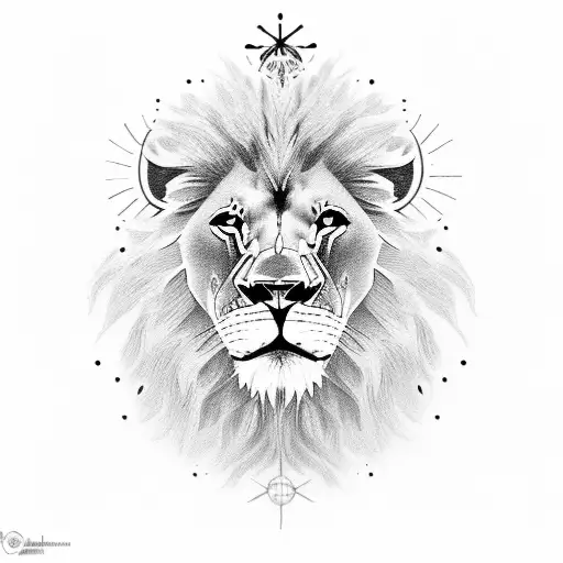 lion with cross in his eye ball tattoo design idea
