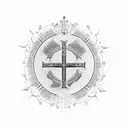 Chi Rho christogram with Canadian leaf tattoo design idea