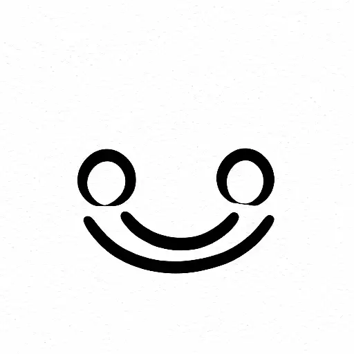 smiley face, with one grumpy eye tattoo design idea