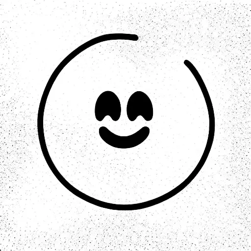 smiley face, half happy half grumpy tattoo design idea