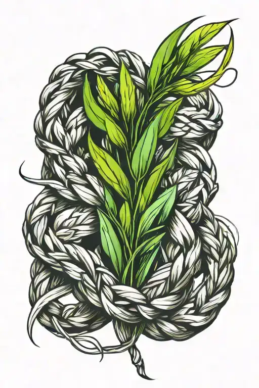 sweet grass braid intertwined tattoo design idea