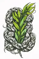 sweet grass braid intertwined tattoo design idea
