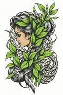 sweet grass braid intertwined tattoo design idea