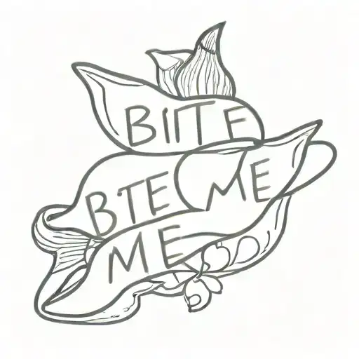 Bite me tattoo design idea