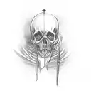 dark catholic  tattoo design idea