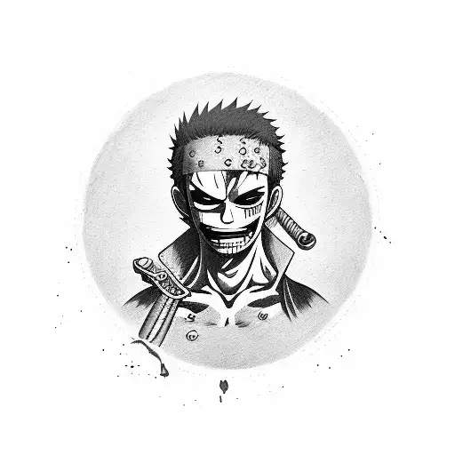 Zoro one piece caveira  tattoo design idea