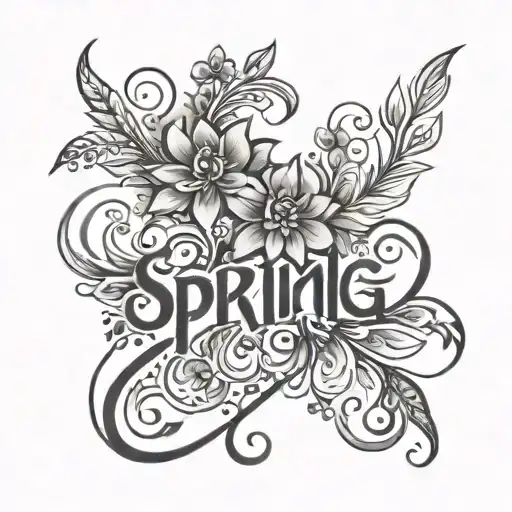 The word spring tattoo design in Farsi tattoo design idea