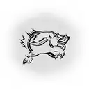 A stylized bourbon glass with the Arkansas razorbacks logo etched into the glass tattoo design idea