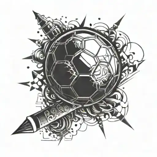Combine elements of a football and magic wand to create a unique design tattoo design idea