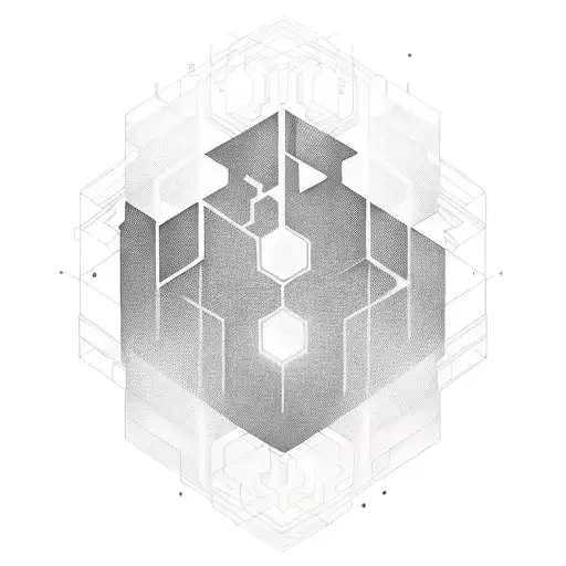 hexagonal cyberpunk full arm tattoo tattoo design idea