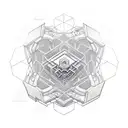 hexagonal cyberpunk tattoo design idea