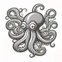 squid cartoon version tattoo design idea