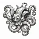 squid cartoon version tattoo design idea