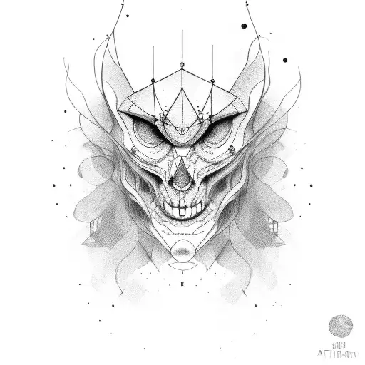 head and anxiety tattoo design idea