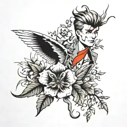 Plants, flowers, david bowie   tattoo design idea