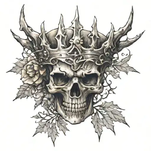thorn crown tattoo design idea