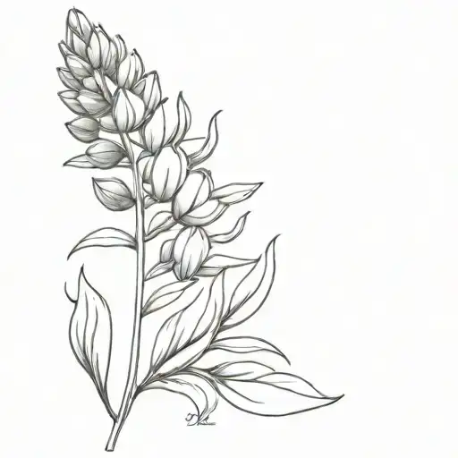lupine flower tattoo design idea