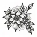 lupine flower tattoo design idea