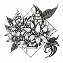 lupine flower tattoo design idea