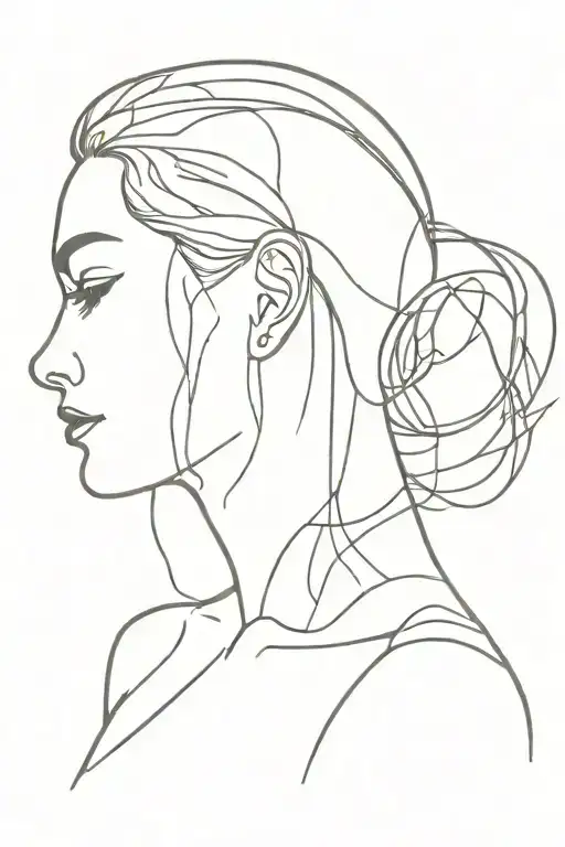 migraine half brain woman tattoo design idea