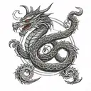 ouroboros dragon integrating the numbers 0808 into the design tattoo design idea