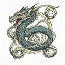 ouroboros dragon integrating the numbers 0808 into the design tattoo design idea