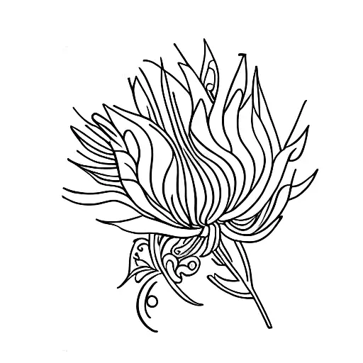 Thistle, delphinium, forget-me-nots tattoo design idea