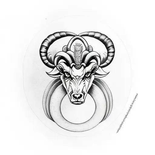 Aries on a full moon tattoo design idea