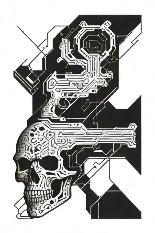 rock n roll games horror tattoo design idea