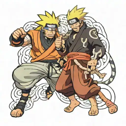 Naruto vs jiraiya character tattoo design idea