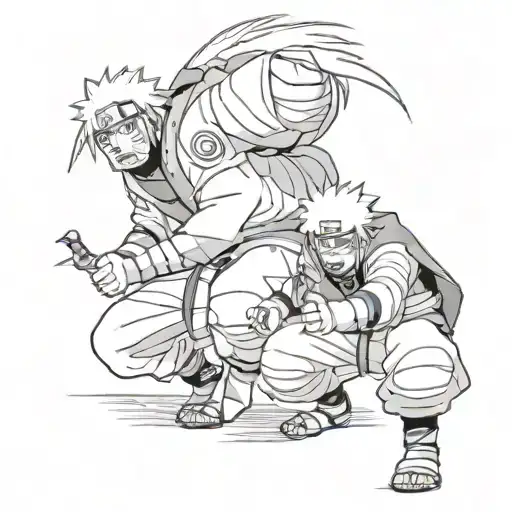Naruto vs jiraiya character tattoo design idea