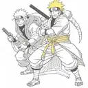 Naruto vs jiraiya character tattoo design idea