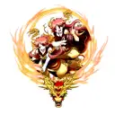 twin golden dragon tattoo design idea