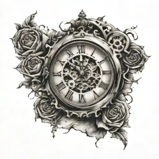 meaningfull like a broken clock tattoo design idea