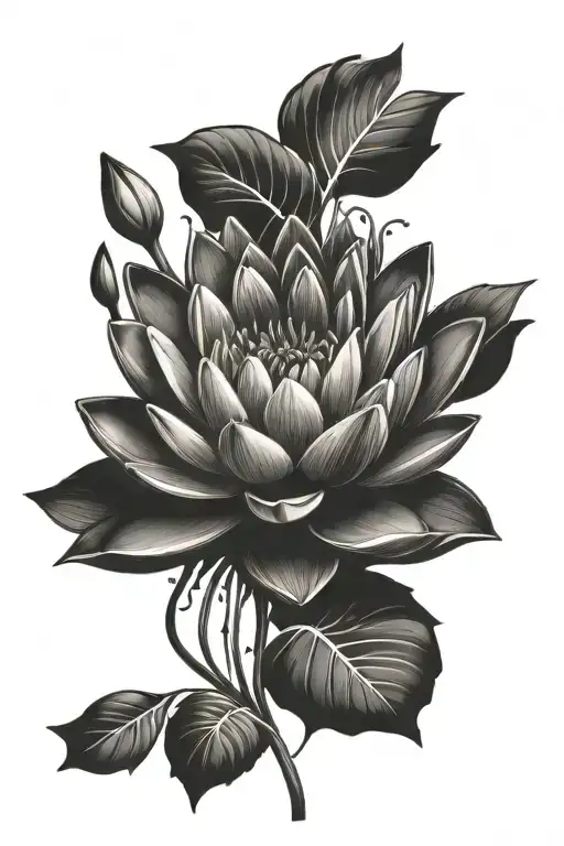 water lilly and twin miscarriage pregnancy loss tattoo design idea