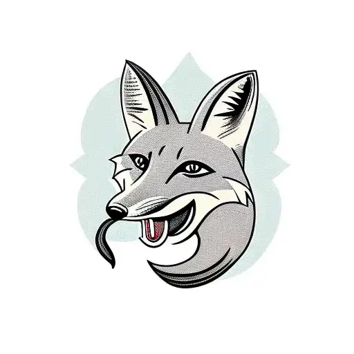 fox eating a snake  tattoo design idea