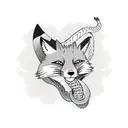 fox eating a snake  tattoo design idea
