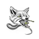 fox eating a snake  tattoo design idea